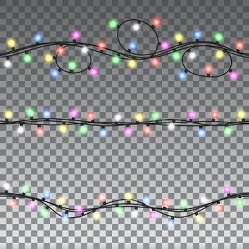 Christmas lights isolated design elements Stockillustratie
