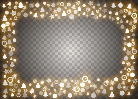 Christmas lights isolated design elements. Glowing lights for Xmas Holiday ca Illustrazione stock