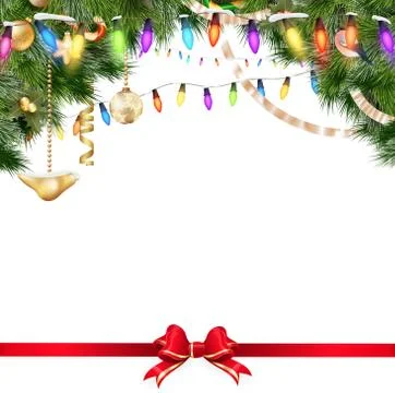 Christmas lights isolated on white. EPS 10 Stockillustratie