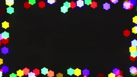 Christmas lights loop. Star-shaped defocused lights. Stock Footage 286274075
