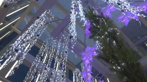 Christmas lights in a Mall Stock Footage 98264014