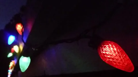 Christmas Lights moved by the wind Video stock 33142264