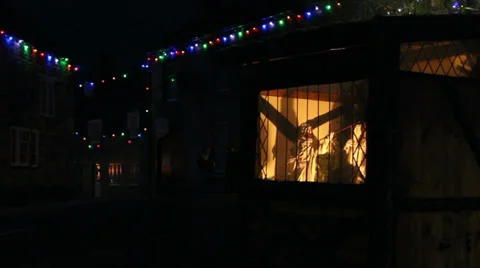 Christmas lights-nativity 02 Stock Footage 33845940