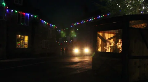 Christmas lights-nativity 03 Stock Footage 33841789