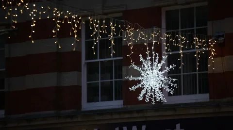 Christmas lights in the night in England Video stock 58260153
