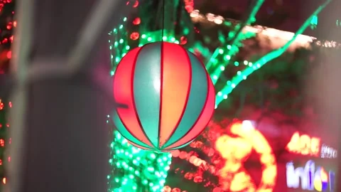 Christmas Lights At Night Video stock 244762558