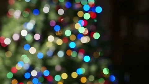Christmas lights out of focus Stock Footage 143804237