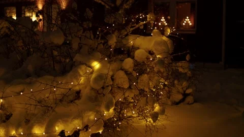 Christmas Lights Outside Stockbeeldmateriaal 169791214