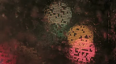 Christmas Lights Rain Abstract Macro Stock Footage 20544732