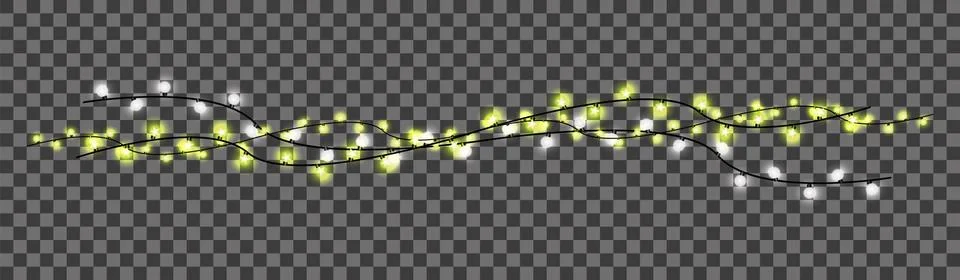 Christmas lights realistic design elements on a isolated background Stock Illustration