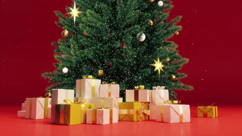 Christmas Lights On Red Background Video stock 167140488