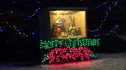 Christmas lights on regular homes in the suburbs Stock Footage 145196978