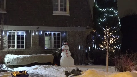 Christmas lights on regular homes in the suburbs Stock Footage 145197272