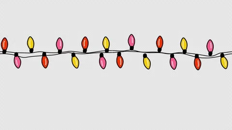 Christmas Lights Seamless Loop Animation Transparent Background Stock Footage 315164484