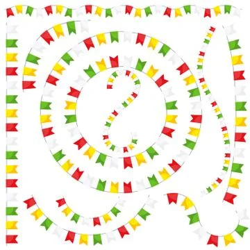 Christmas lights set. Flat vector elements for cards Stock Illustration