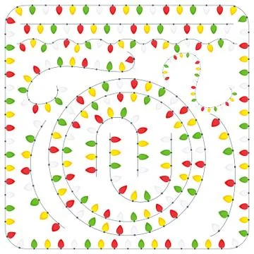 Christmas lights set. Flat vector elements for cards Illustrazione stock