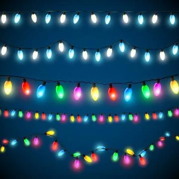 Christmas lights set Stock Illustration