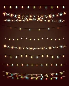 Christmas lights set Stock Illustration