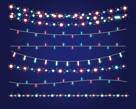 Christmas lights set Stock Illustration