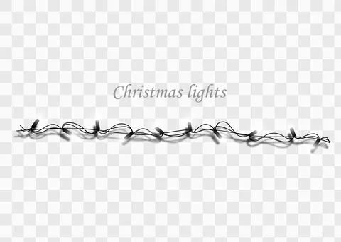 Christmas lights set. Vector New Year decorates garland with glowing light bulbs Stock Illustration