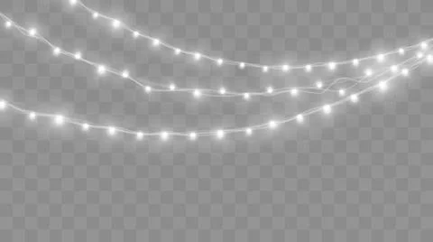 Christmas lights set. Vector New Year decorate garland Stock Illustration