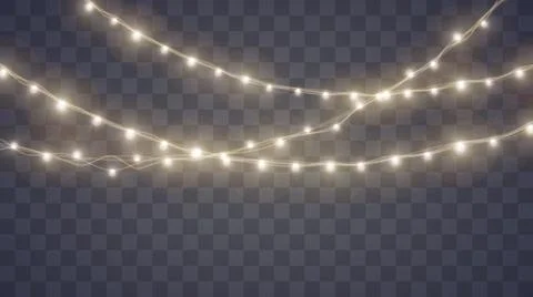 Christmas lights set. Vector New Year decorate garland Stock Illustration