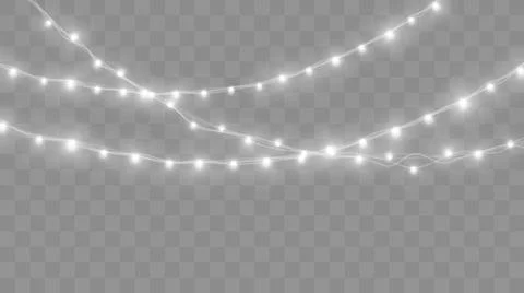 Christmas lights set. Vector New Year decorate garland Illustrazione stock
