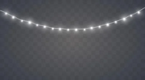 Christmas lights set. Vector New Year decorate garland Illustrazione stock