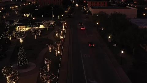 Christmas Lights in a Small Park in a Small Town Bryan Texas USA Video stock 335664669
