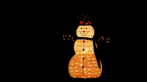 Christmas Lights Snowman Video stock 83143116