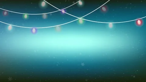 Christmas lights on stage with space for text on winter background Stock Footage 145383740