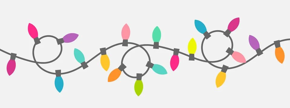 Christmas lights string. Vector illustration Stock Illustration