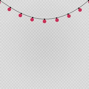 Christmas lights strings. Vector flat Xmas garland. Festive garlands set 스톡 일러스트