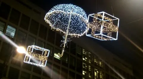 Christmas Lights Swaying In The wind 動画素材 10030183