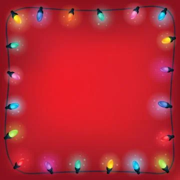 Christmas lights theme frame - eps10 vector illustration. Stock-Illustration