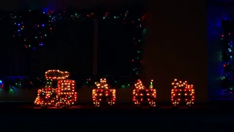 Christmas Lights Train Stock Footage 83143139