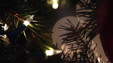 Christmas lights on tree ECU Stock Footage 89443653