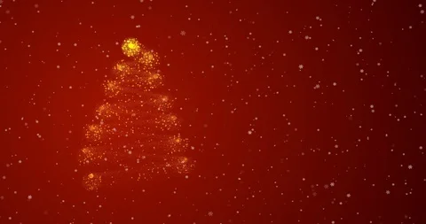 Christmas lights tree with falling and twirling snow flakes. Stock Footage 120078964
