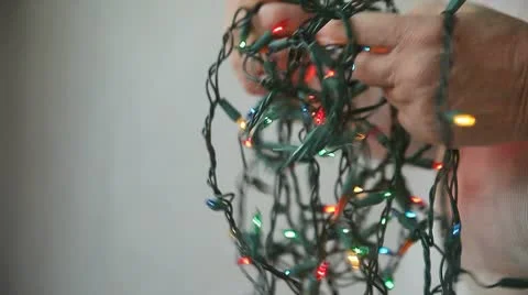 Christmas lights untangling short 스톡 동영상 9787658