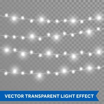Christmas lights vector isolated realistic glowing Stock Illustration