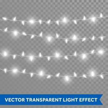 Christmas lights vector isolated realistic glowing Stock Illustration