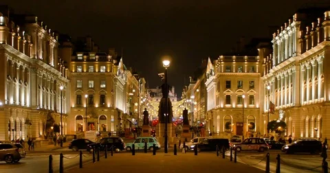 Christmas lights at Waterloo Place. Lower Regent Street. London, West End. Stock Footage 83905417