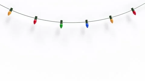 Christmas Lights On White Background With Luma Matte Vidéo 217722334