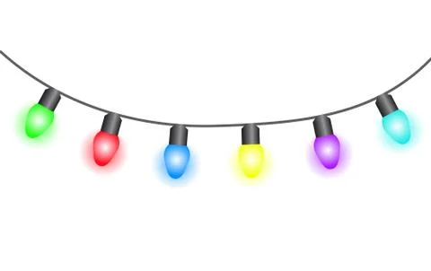Christmas lights on white background. Vector illustration イラスト素材