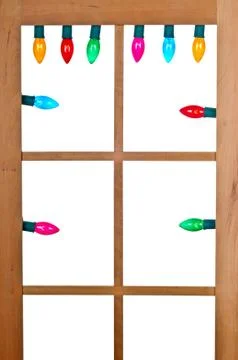 Christmas Lights in the Window Stock Photos
