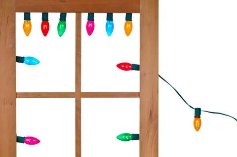 Christmas Lights in the Window Foto stock
