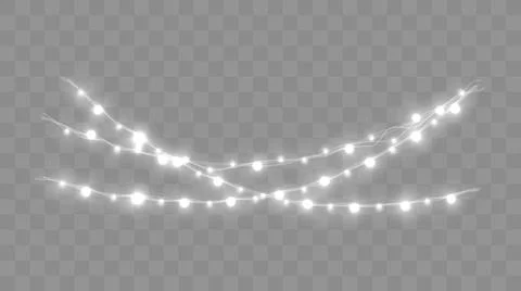 Christmas lights on wire string Stock Illustration