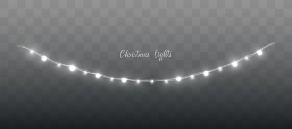 Christmas lights on wire string Illustrazione stock