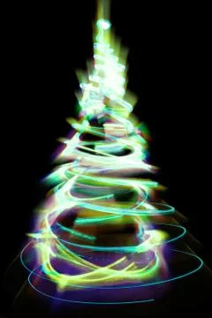 Christmas lights as xmas tree Stock Illustration