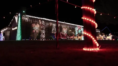 Christmas lights in a yard 2 動画素材 41370896